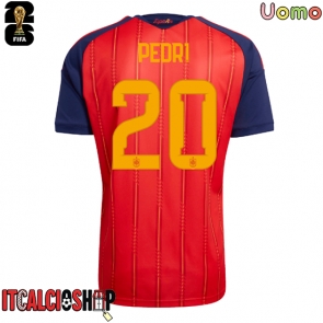 Spagna Pedri Gonzalez #20 Prima Maglia Mondiali 2026 Manica Corta